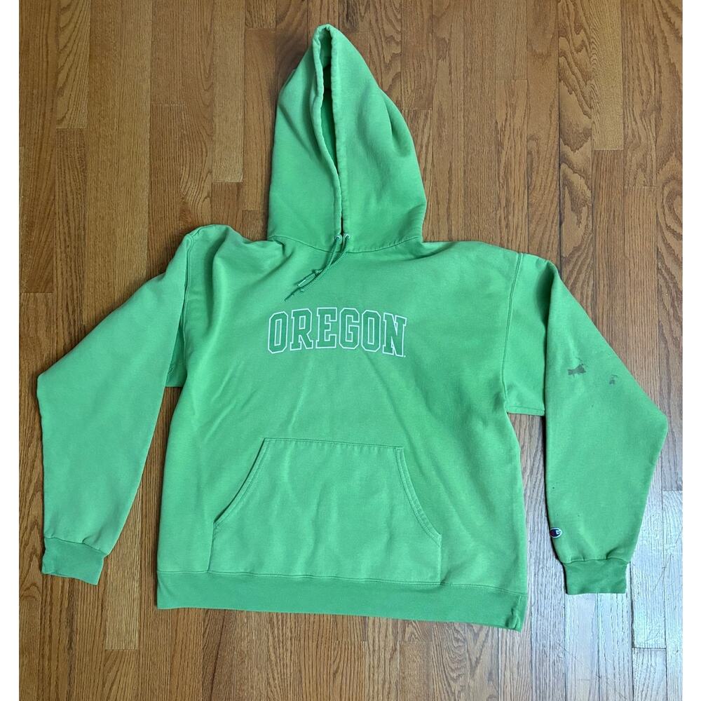 Vintage Oregon Green Hoodie Sweatshirt- Champion Athletic Appeal Size Size XL‎